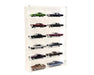 Showcase 1:64 12-Car Display Case Wall Mount Plastic White Back Version With Cover - Mijo Exclusive 1/64 - MJ08012WH