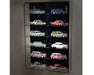 Showcase 1:64 12-Car Display Case Wall Mount Plastic Black Back Version With Cover - Mijo Exclusive 1/64 - MJ08012BK