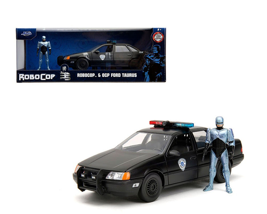 RoboCop & OCP Ford Taurus Detroit Police (Matte Black) - RoboCop 35th Anniversary - Jada 1/24 - 33743 Passion Diecast