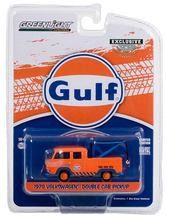 Gulf Oil 'That Good Gulf Gasoline' - 1970 Volkswagen Double Cab Pickup - Hobby Exclusive - 1/64 Greenlight - 30412