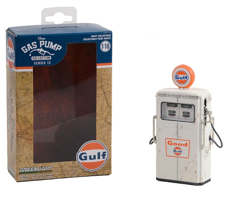 Gulf Oil - 1954 Tokheim 350 Twin Gas Pump Good Gulf - Vintage Gas Pump Collection Series 13 - Greenlight  1/18 - 14130 C