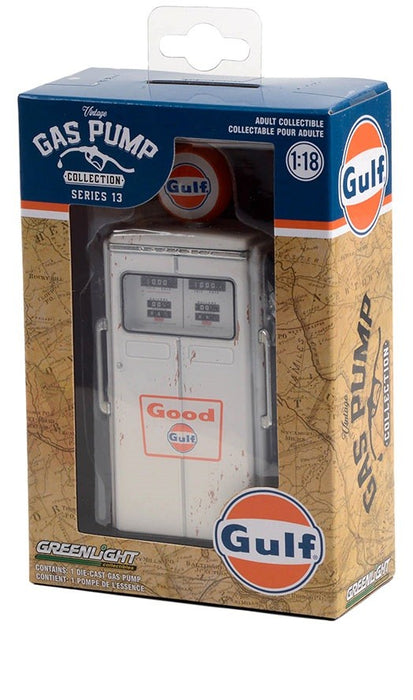 Gulf Oil - 1954 Tokheim 350 Twin Gas Pump Good Gulf - Vintage Gas Pump Collection Series 13 - Greenlight  1/18 - 14130 C
