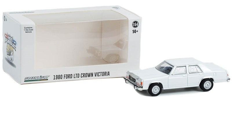 Police - 1980-91 Ford LTD Crown Victoria in White (WITHOUT LIGHT AND PUSH BAR) - Hobby Exclusive - 1/64 Greenlight - 43007 A