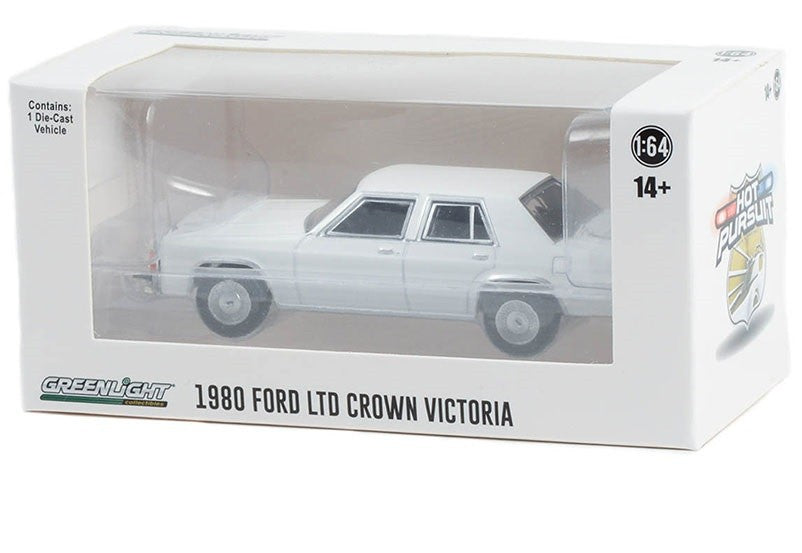 Police - 1980-91 Ford LTD Crown Victoria in White (WITHOUT LIGHT AND PUSH BAR) - Hobby Exclusive - 1/64 Greenlight - 43007 A