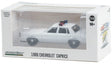 Police - 1980-90 Chevrolet Caprice with Light Bar and Push Bar in White - Hobby Exclusive - 1/64 Greenlight - 43005 B