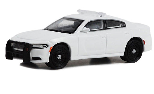 Police - 2022 Dodge Charger Pursuit with Light Bar and Push Bar in White - Hobby Exclusive - 1/64 Greenlight - 43002 B