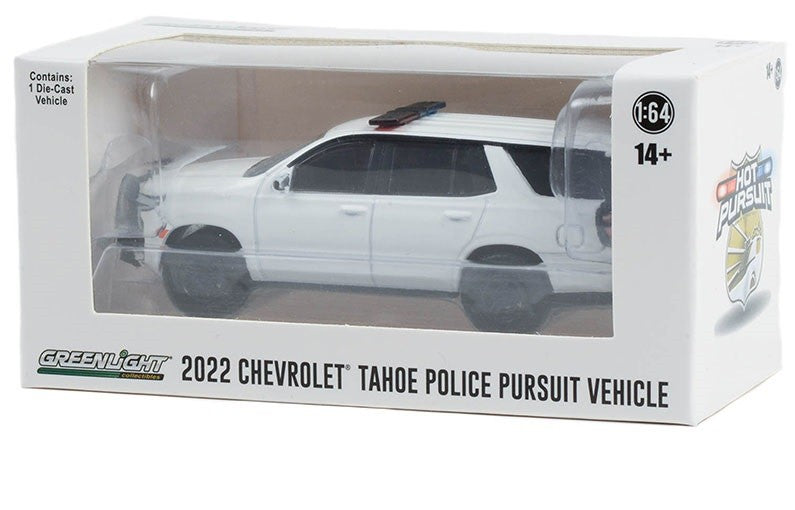 Police - 2022 Chevrolet Tahoe Police Pursuit Vehicle in White - Hobby Exclusive - 1/64 Greenlight - 43001 B