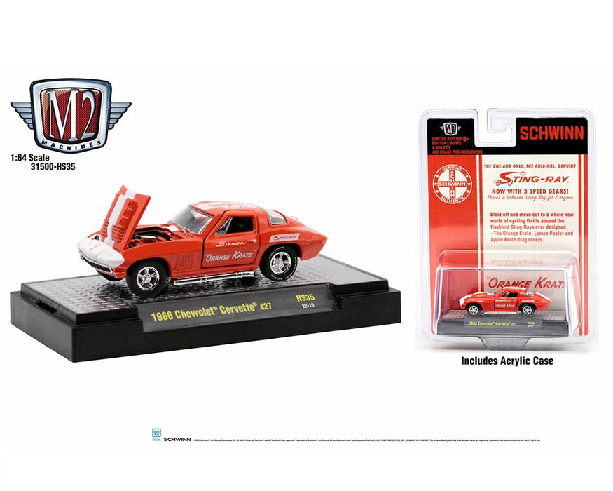 1966 Chevrolet Corvette 427 Schwinn Orange Krate - M2 Machine - Hobby Exclusive - 1:64 - 31500-HS35  Passion Diecast