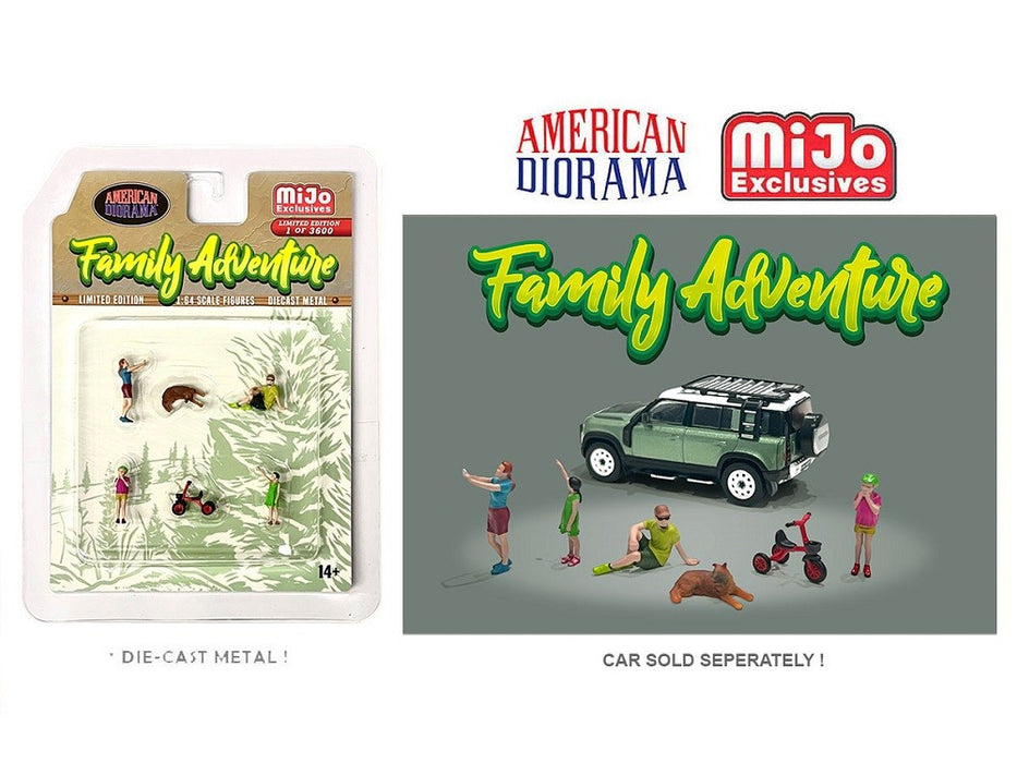 Family Adventure Set - 6 pieces Diecast - American Diorama - 1/64 - AD-76513MJ Passion Diecast