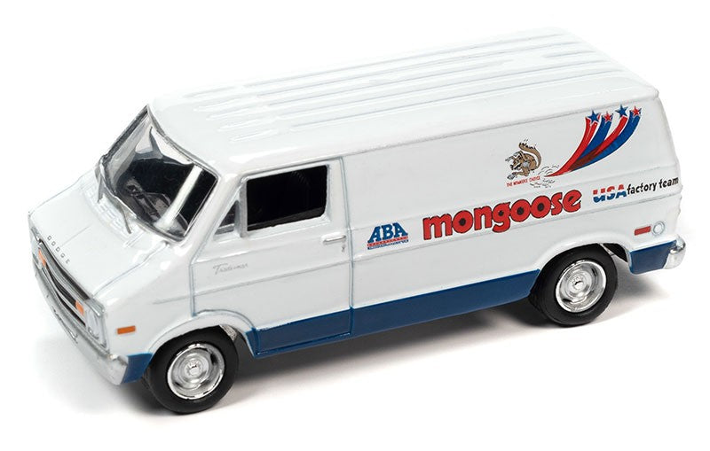 Mongoose 1977 Dodge Van BMX/Freestyle Bike - in White with Dark Blue Side Stripe - Johnny Lightning 1/64 - JLSP328
