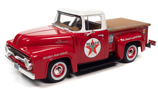 Texaco Truck Series No.39 - 2022 1956 Ford F100 Service Station Pickup Truck Red - Auto World & Round 2 - 1/24 - CP7961