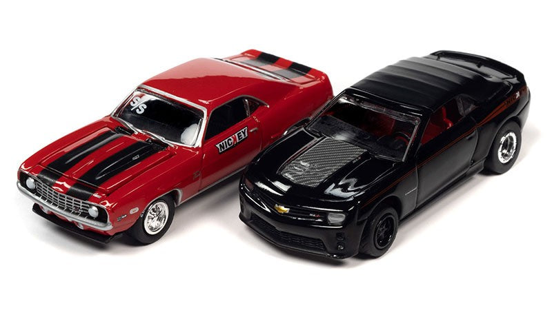 NICKEY - 1969 Chevrolet Camaro SS - 2013 Chevrolet Camaro ZL1 Convertible - Set of 2 - Johnny Lightning - 1:64 - JLSP320 B