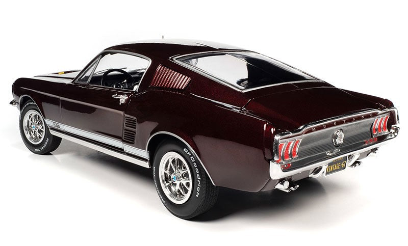 1967 Ford Mustang 2 + 2 GT in Code X Vintage Burgundy - Auto World / American Muscle - 1/18 - AMM1309 Passion Diecast