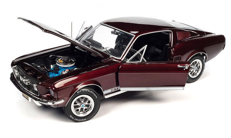1967 Ford Mustang 2 + 2 GT in Code X Vintage Burgundy - Auto World / American Muscle - 1/18 - AMM1309 Passion Diecast
