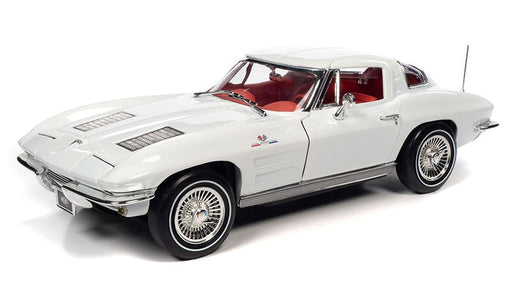 1963 Chevrolet Corvette Coupe in Ermine White - (MCACN) - Auto World / American Muscle - 1/18 - AMM1308 Passion Diecast