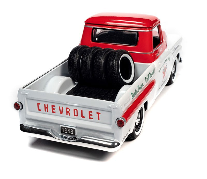 Texaco Truck Series No.40 - 2023 1958 Chevrolet Apache Fleetside Pickup Truck Red & White - Auto World & Round 2 - 1/24 - CP8028