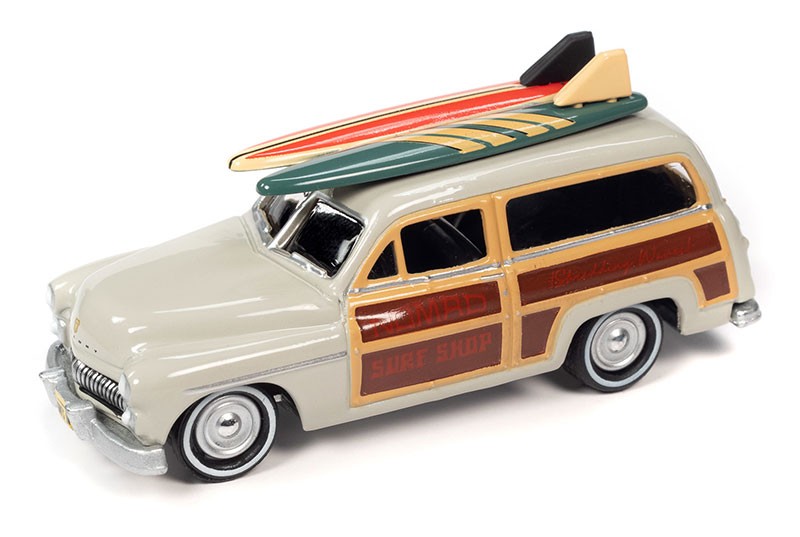 Surf Rods Pack - 1950 Mercury Woody Wagon - 1959 Cadillac Ambulance - Set of 2 - Johnny Lightning - 1:64 - JLSP343 B