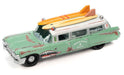 Surf Rods Pack - 1950 Mercury Woody Wagon - 1959 Cadillac Ambulance - Set of 2 - Johnny Lightning - 1:64 - JLSP343 A