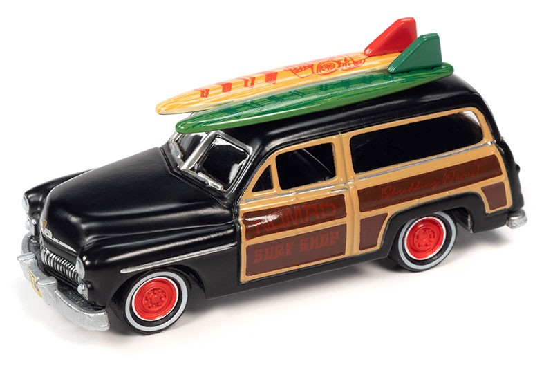Surf Rods Pack - 1950 Mercury Woody Wagon - 1959 Cadillac Ambulance - Set of 2 - Johnny Lightning - 1:64 - JLSP343 A