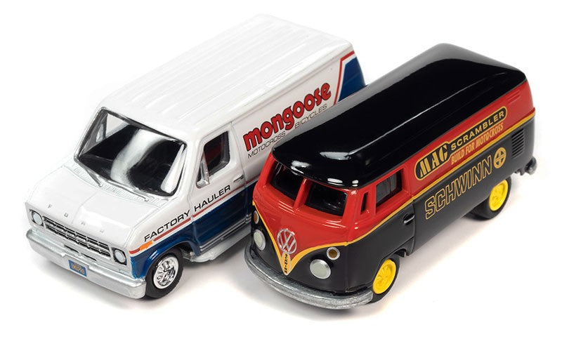 BMX/Freestyle Bikes Pack - Schwinn 1965 VW Type 2 - Mongoose 1976 Ford Van - Set of 2 - Johnny Lightning - 1:64 - JLSP342 B