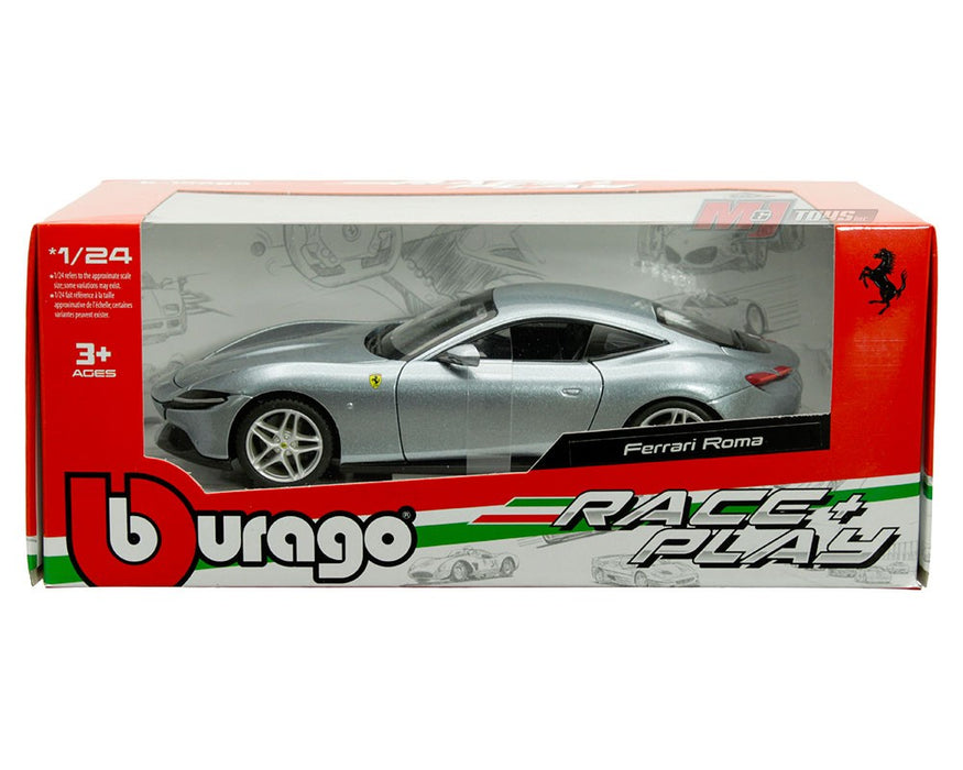 Ferrari Roma (Silver) -  Bburago 1/24 - 18-26029GRY - Passion Diecast 