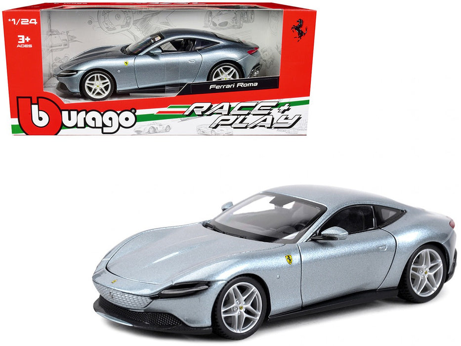 Ferrari Roma (Silver) -  Bburago 1/24 - 18-26029GRY - Passion Diecast 