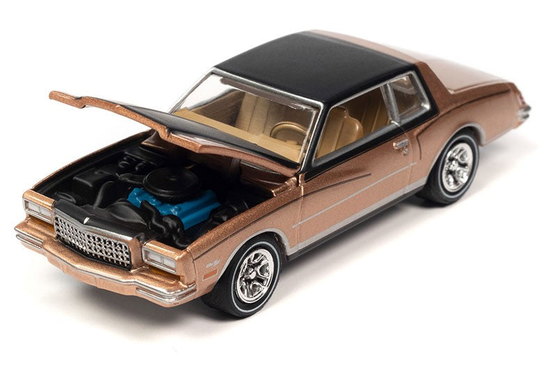1980 Chevrolet Monte Carlo in Light Camel Poly with Gloss Black Roof and Hood - Johnny Lightning - 1/64 - JLSP336 B