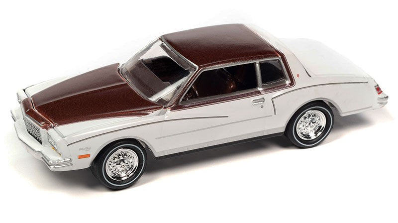 1980 Chevrolet Monte Carlo in Gloss White with Dark Claret Poly Roof and Hood - Johnny Lightning - 1/64 - JLSP336 A