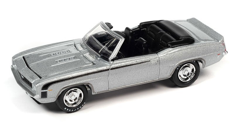 1969 Chevrolet Camaro RS/SS Convertible in Cortez Silver with Black Hockey Side Stripe - Johnny Lightning - 1/64 - JLSP335 B