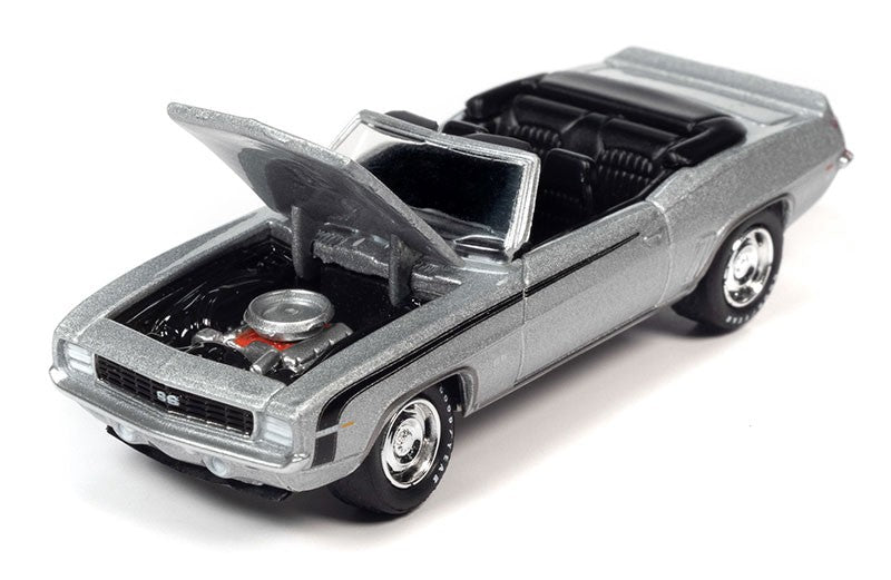 1969 Chevrolet Camaro RS/SS Convertible in Cortez Silver with Black Hockey Side Stripe - Johnny Lightning - 1/64 - JLSP335 B