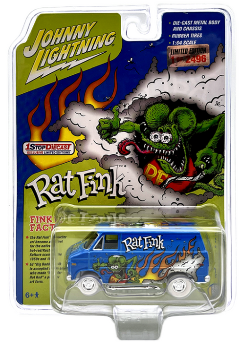 CHASE 1977 Chevrolet G-20 Van Rat Fink Custom 1-Stop Exclusive - Johnny Lightning 1/64 - JLCP7409GR