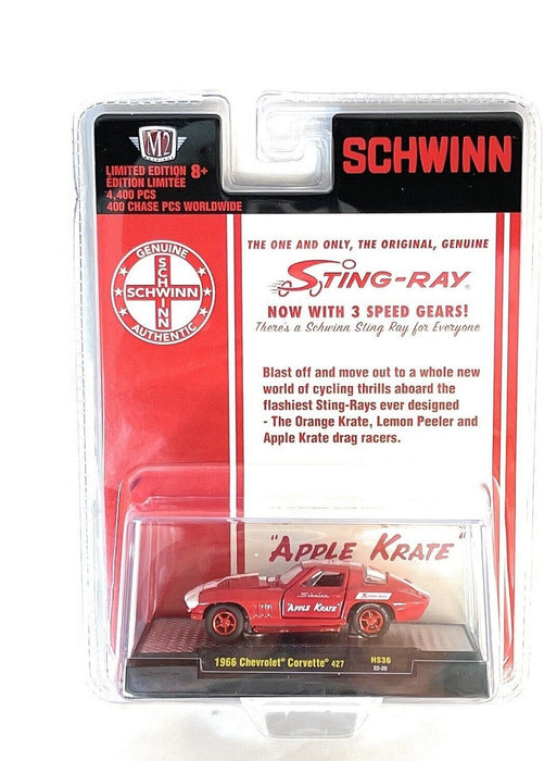 CHASE 1966 Chevrolet Corvette 427 Schwinn Apple Krate - M2 Machine - Hobby Exclusive - 1:64 - 31500-HS36GR Passion Diecast