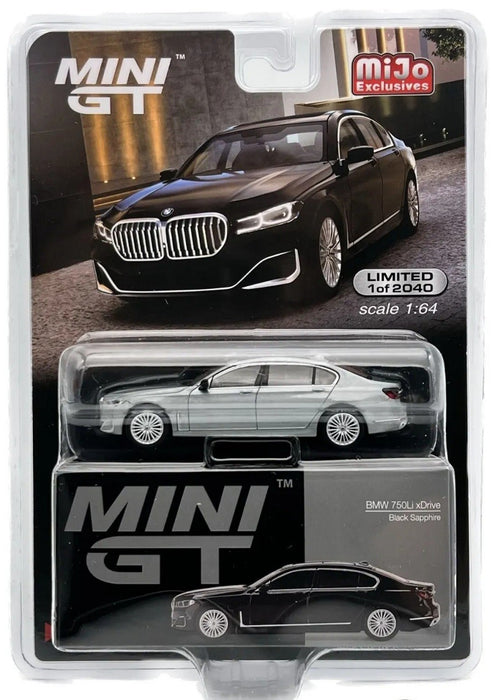 CHASE BMW 750Li xDrive Black Sapphire - Mini GT - 1:64 - MGT00436GR Passion Diecast