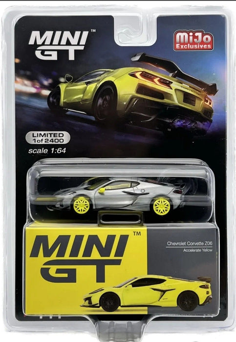 CHASE Chevrolet Corvette Z06 2023 Accelerate Yellow - Mini GT - 1:64 - MGT00441GR Passion Diecast