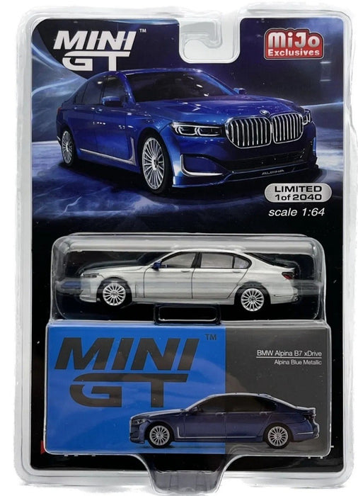 CHASE BMW Alpina B7 xDrive Alpina Blue Metallic - Mini GT - 1:64 - MGT00471GR Passion Diecast