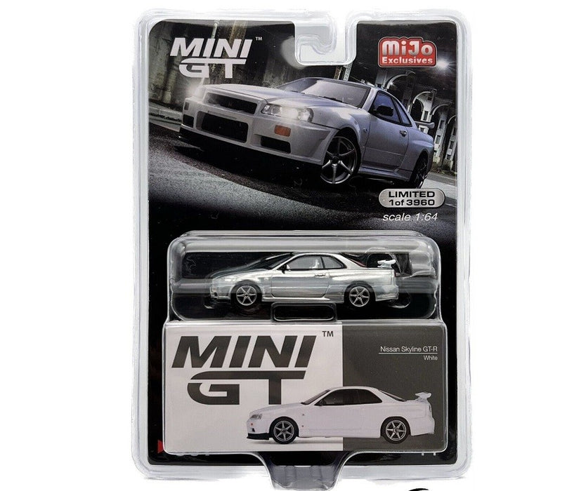 CHASE Mini GT - 1:64 - Nissan Skyline GT-R (R34) V-Spec N1 White - Mijo Exclusives USA - MGT00397GR Passion Diecast