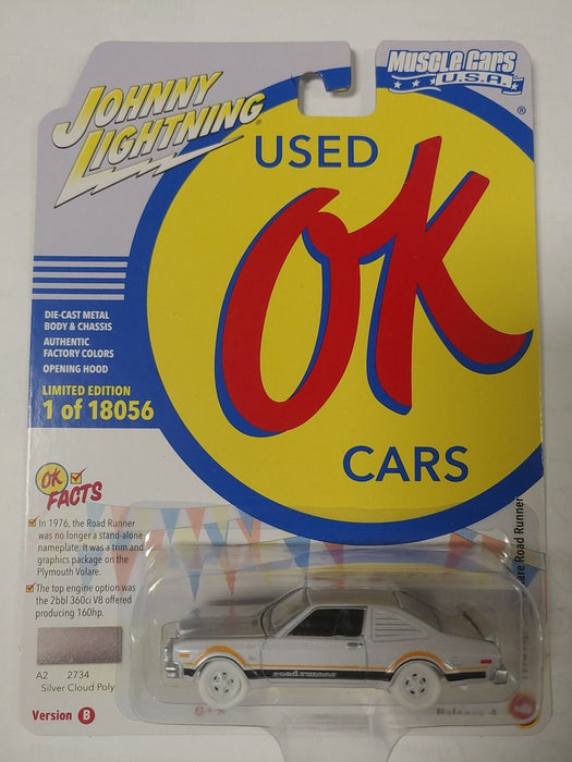 CHASE 1976 Plymouth Road Runner Cloud Poly Black & Orange Side Stripes & RR Side Script  - Johnny Lightning 1/64 - JLSP197 BGR