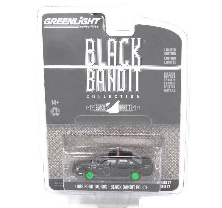 GreenMachine Black Bandit Police - 1988 Ford Taurus - Black Bandit Series 27 - 1/64 Greenlight - 28110 FGR