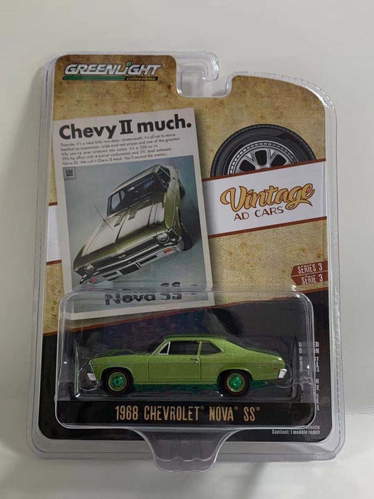 GreenMachine 1968 Chevrolet Nova SS  Chevy II much  -Vintage Ad Cars Series 3 - 1-64 Greenlight 39050 AGR