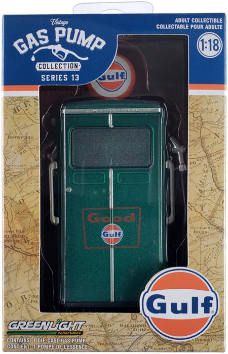 GreenMachine Gulf Oil - 1954 Tokheim Gas Gulf - Vintage Gas Pump Collection Series 13 - Greenlight  1/18 - 14130 CGR