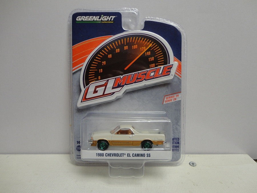 GreenMachine 1980 Chevrolet El Camino SS - White and Gold - GL Muscle Series 26 - 1-64 Greenlight - 13310 CGR