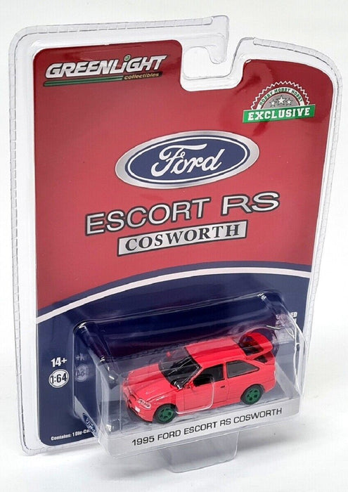 GreenMachine 1995 Ford Escort RS Cosworth in Radiant Red - Hobby Exclusive - 1/64 Greenlight - 30380GR