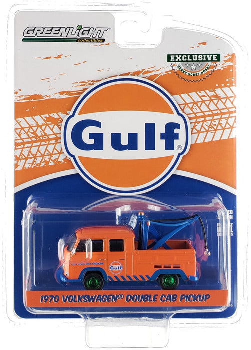 GreenMachine Gulf Oil 'That Good Gulf - 1970 Volkswagen Double Cab Pickup - Hobby Exclusive - 1/64 Greenlight - 30412GR