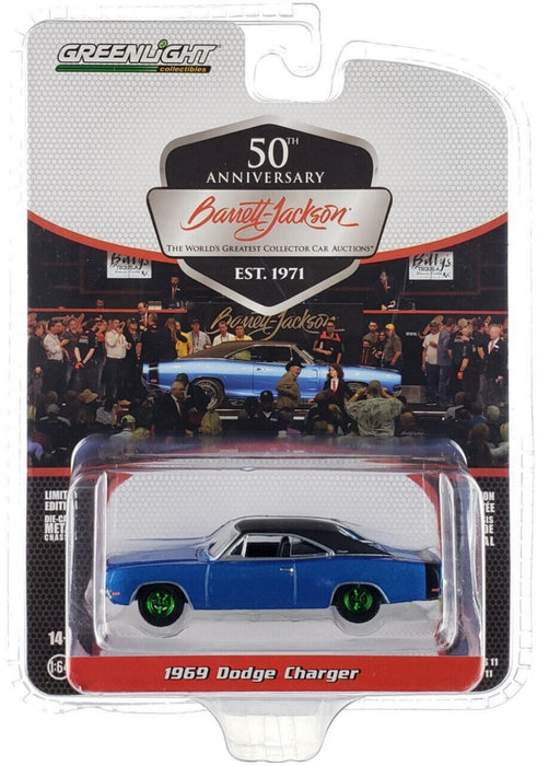 GreenMachine 1969 Dodge Charger  - Barrett-Jackson 'Scottsdale Edition' Series 11 - 1/64 Greenlight - 37270 BGR