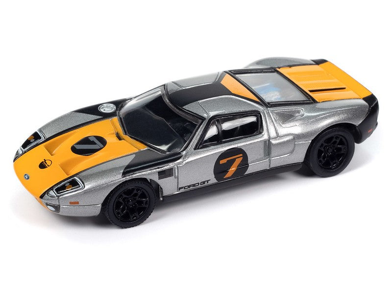 2005 Ford GT in Gunmetal with Orange and Flat Black  - Johnny Lightning - 1/64 - JLSP357 A Passion Diecast