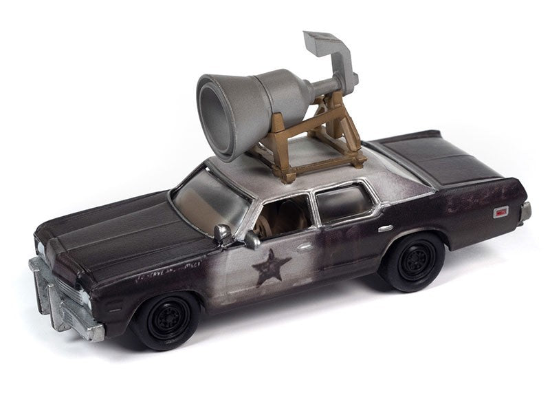 Blues Brothers with Roof Speaker - 1974 Dodge Monaco in Black and White - Johnny Lightning - 1/64 - JLSP346