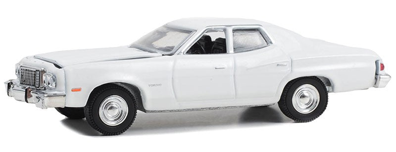 Police - 1974-76 Ford Gran Torino Sedan in White (WITHOUT LIGHT AND PUSH BAR) - Hobby Exclusive - 1/64 Greenlight - 43012 A