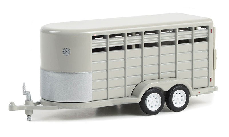 14' Livestock Trailer in Gray - Hitch & Tow Trailers - Hobby Exclusive - 1/64 Greenlight - 30424 Passion Diecast