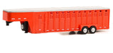 26' Vertical Three Hole Gooseneck Livestock Trailer in Red - Hitch & Tow Trailers - Hobby Exclusive - 1/64 Greenlight - 30421