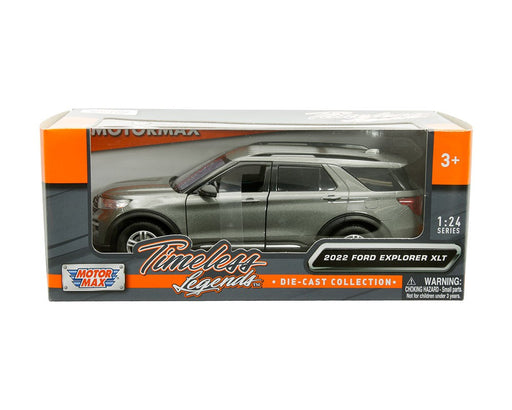 2022 Ford Explorer XLT - Grey - Timeless Legends - Motormax 1-24 - 79378 GRY - Passion Diecast 
